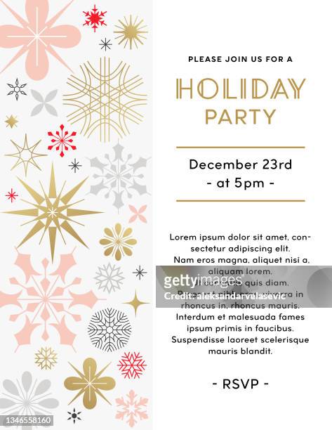 holiday party invitation template - christmas invite stock illustrations