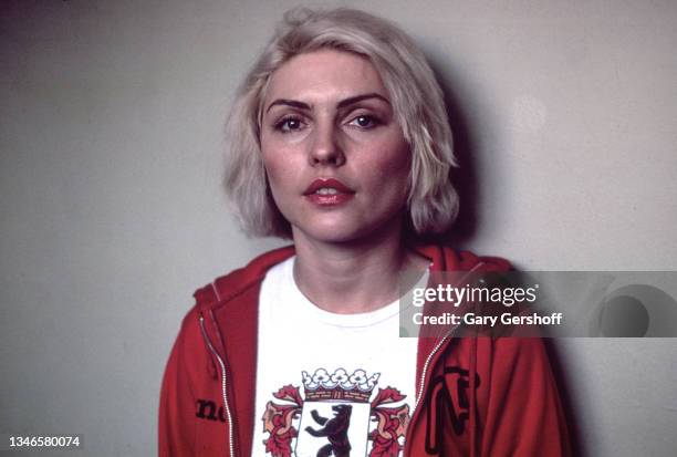 Portrait of American New Wave musician Debbie Harry, of the group Blondie, New York, New York, March 8, 1979. The photo was taken prior to an...