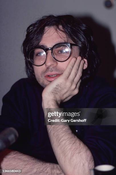 View of American New Wave musician Chris Stein, of the group Blondie, during an interview at WNEW-FM, New York, New York, January 25, 1980.