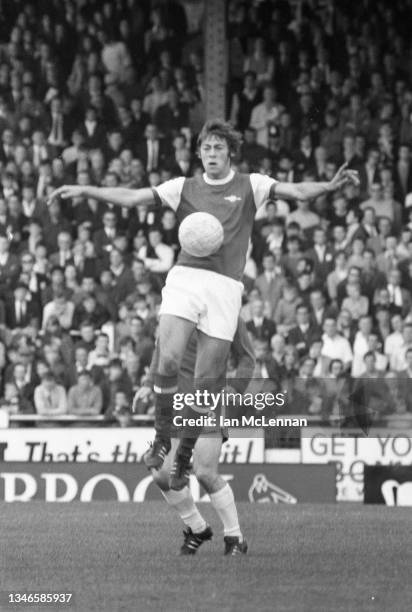 Charlie George of Arsenal playing against Chelsea, in the Football League division 1, at Stamford Bridge London on 27th September 1969.