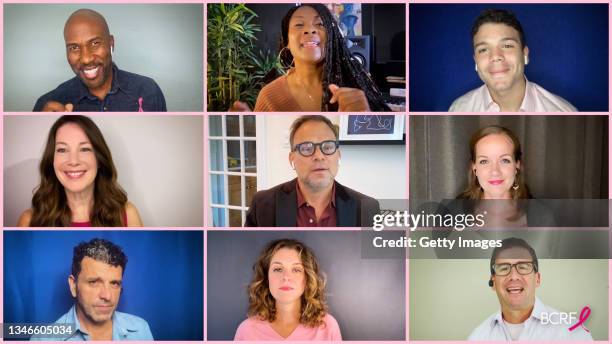 In this screengrab, Eric Jordan Young, Miriam Dance, Josh Andres Rivera, Eileen Dean, Norbert Leo Butz, Becky Gulsvig, Bradley Dean, Julia Haubner...