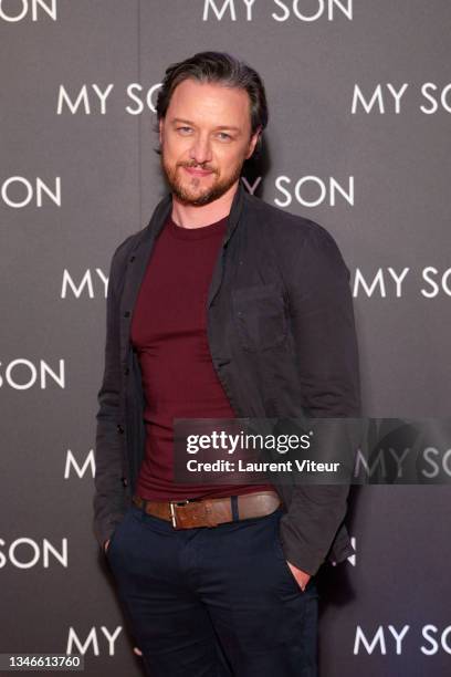 Actor James McAvoy attends the "My Son" premiere at Cinema Gaumont Marignan on October 14, 2021 in Paris, France.