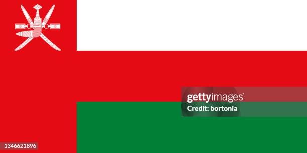 sultanate of oman flag - omani flag stock illustrations