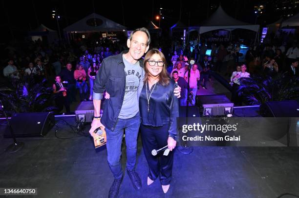 Randy Fisher and Rachael Ray attend the Blue Moon Burger Bash presented by Pat LaFrieda Meats hosted by Rachael Ray during the Food Network & Cooking...