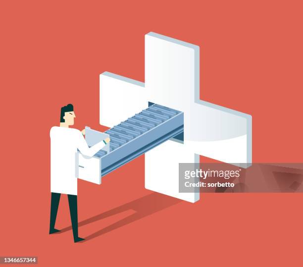 medical record - filing documents stock illustrations