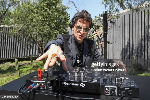 Gil Cerezo of Kinky performs during the Cristeros show as part of the fifth day of Mercedez-Benz Fashion Week Mexico 2021 at Museo Diego...