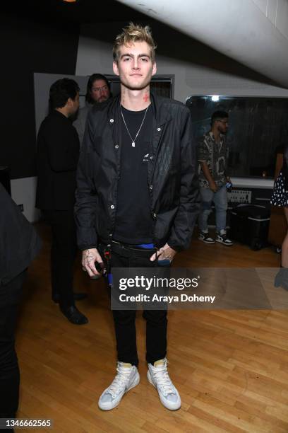 Presley Gerber attends the MARVIN and Porsche host "Sound And Driven" screening featuring Kenny Hoopla and Travis Barker at Larrabee Studios on...