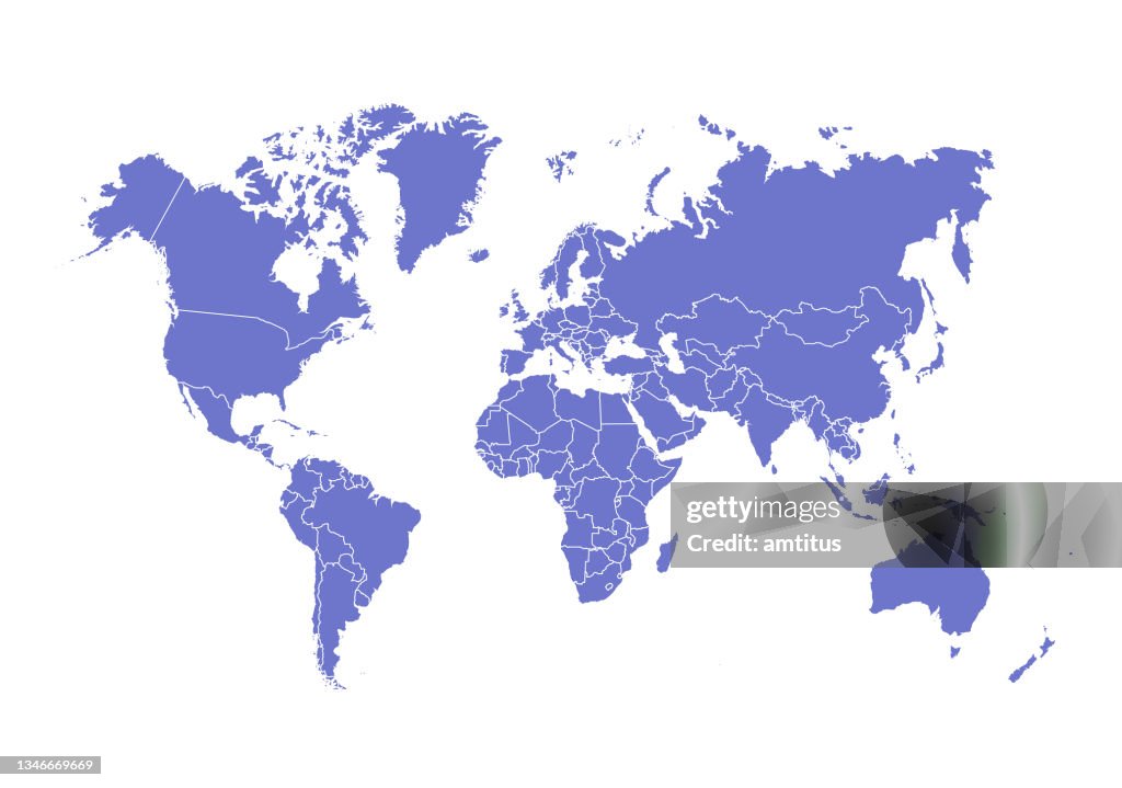 Weltkarte geteilt