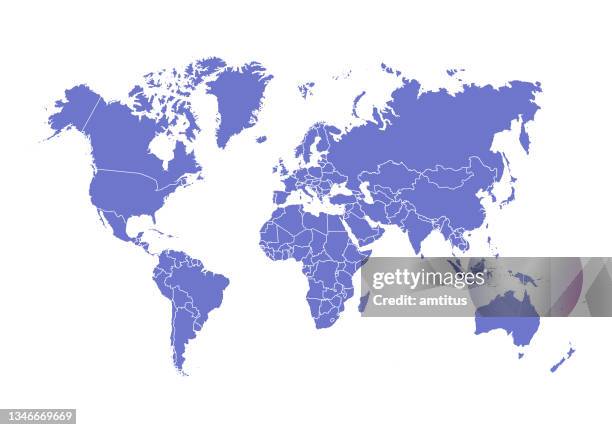 ilustrações, clipart, desenhos animados e ícones de mapa do mundo dividido - fronteira internacional