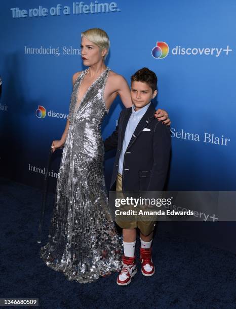 Selma Blair and Arthur Saint Bleick attend "Introducing, Selma Blair" red carpet screening at Directors Guild Of America on October 14, 2021 in Los...