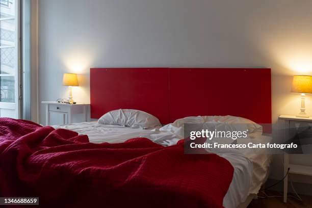 hotel messy bed - after party mess stock pictures, royalty-free photos & images