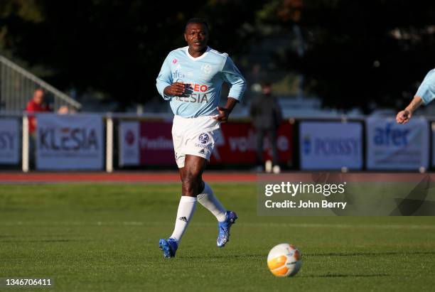 Marcel Dessailly of VCF during the charity football match between Varietes Club de France and CHI PSG , to benefit 'Fondation des Hopitaux' presided...