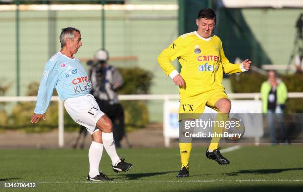 Alain Giresse of VCF during the charity football match between Varietes Club de France and CHI PSG , to benefit 'Fondation des Hopitaux' presided by...