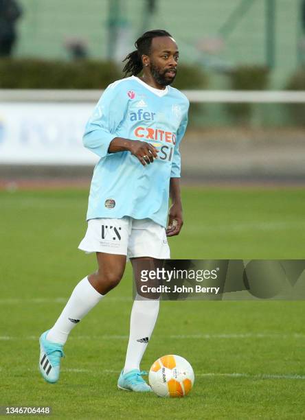 Sidney Govou of VCF during the charity football match between Varietes Club de France and CHI PSG , to benefit 'Fondation des Hopitaux' presided by...