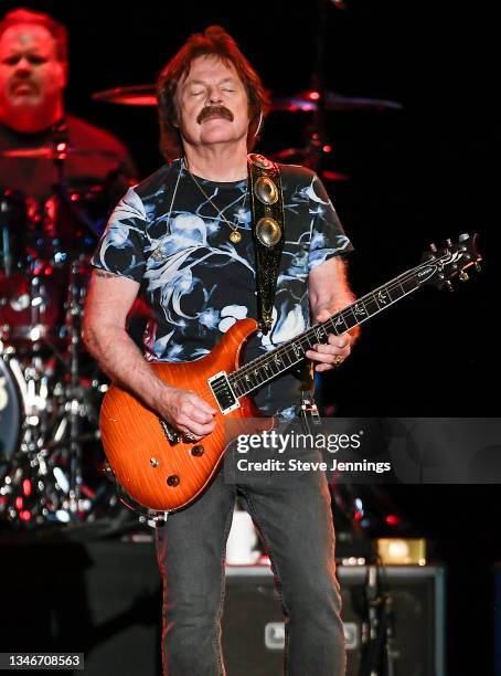 Tom Johnston of The Doobie Brothers performs on the 50th Anniversary Tour at Toyota Amphitheatre on October 14, 2021 in Wheatland, California.