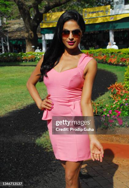 Veena Malik attends the C N Wadia Gold Cup horse race at Mahalaxmi racecourse on March 11, 2012 in Mumbai, India.