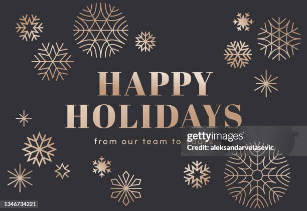 modern happy holidays card - happy holidays stock illustrations