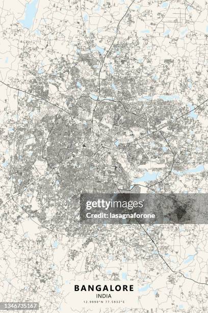 bangalore, india vector map - bangalore cityscape stock illustrations