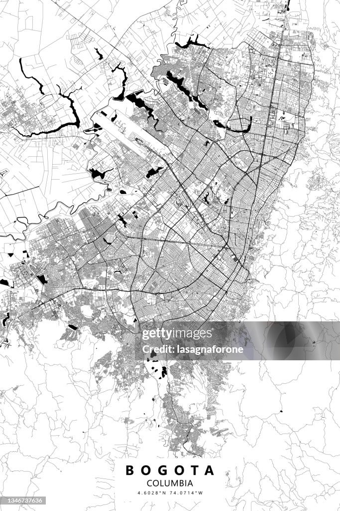 Bogota, Columbia Vector Map