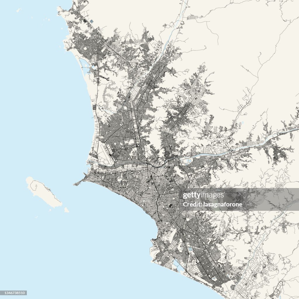 Lima, Perú Mapa vectorial
