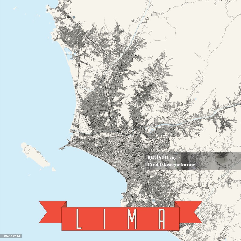 Lima, Peru Vector Map