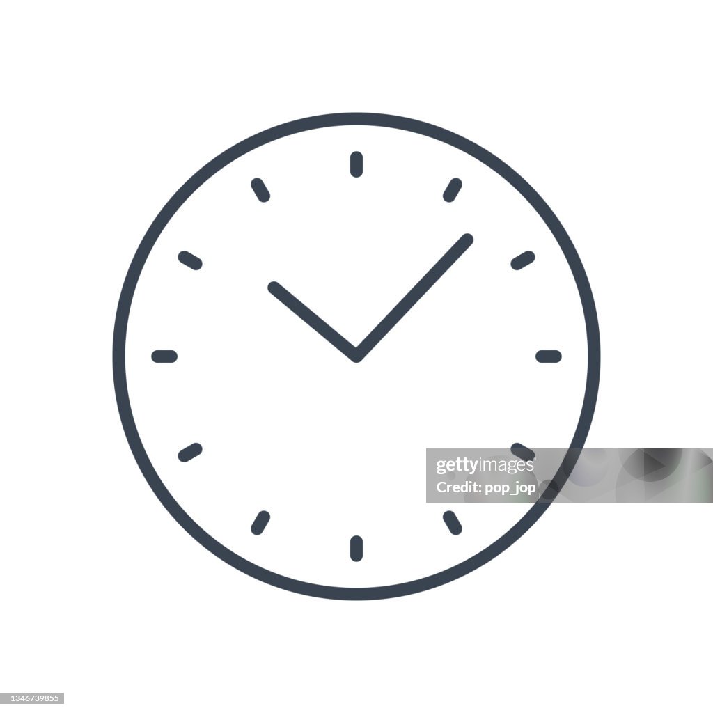 Clock Line Icon. Vector Stock Illustration