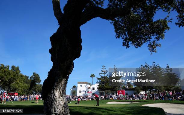 Rafa Cabrera-Bello of Spain putting on the 9th green during the second round of The Estrella Damm N.A. Andalucia Masters at Real Club Valderrama on...