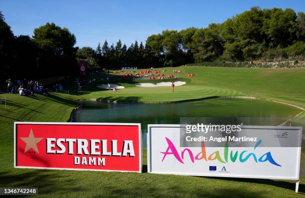 General view of the 17th green during the second round of The Estrella Damm N.A. Andalucia Masters at Real Club Valderrama on October 15, 2021 in...