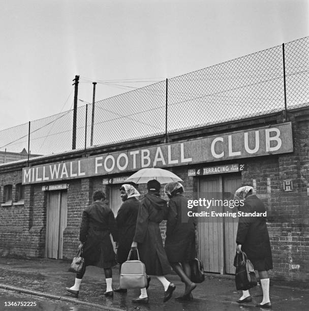 The Old Den stadium occupied by Millwall FC in Cold Blow Lane, New Cross, London, UK, 14th January 1965.