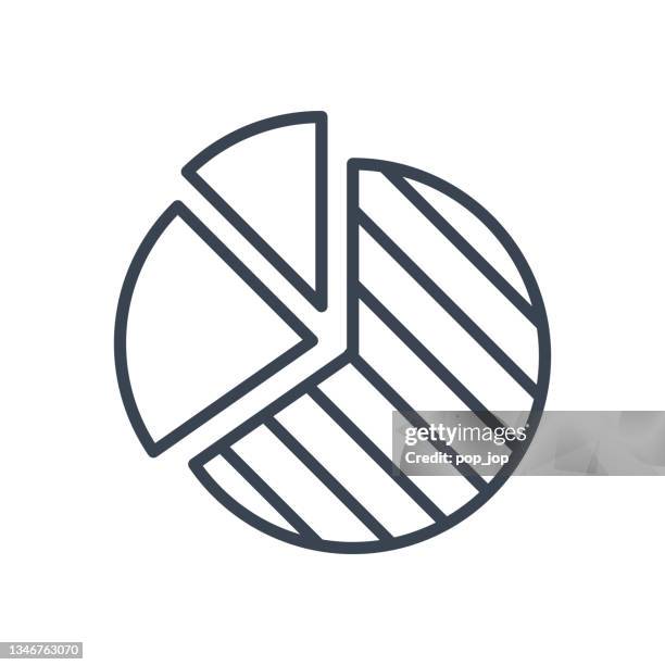 round chart. data analytics - line icon. vector stock illustration - mind map stock illustrations