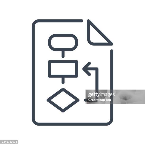 algorithm. block diagram. data analytics - line icon. vector stock illustration - filtration system stock illustrations
