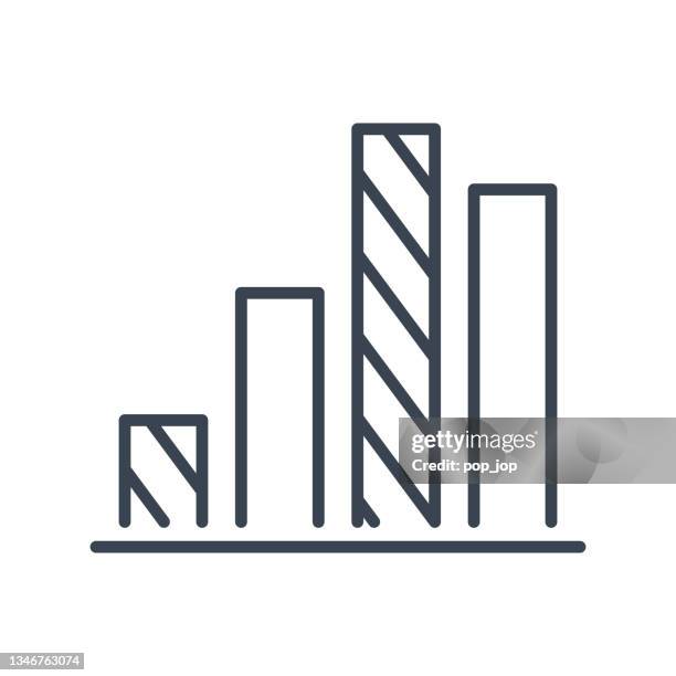chart. data analytics - line icon. vector stock illustration - looking at multiple monitors stock illustrations