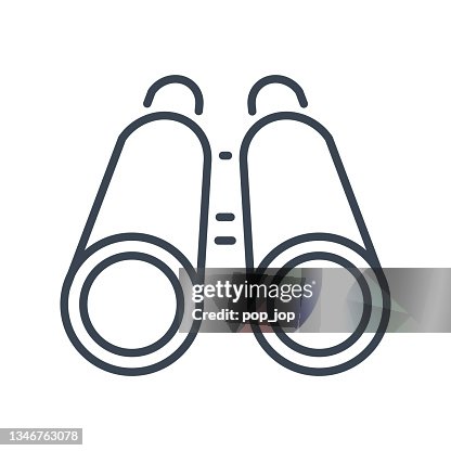 Binoculars. Data Analytics - Line Icon. Vector Stock Illustration Binoculars. Data Analytics - Line Icon. Vector Stock Illustration