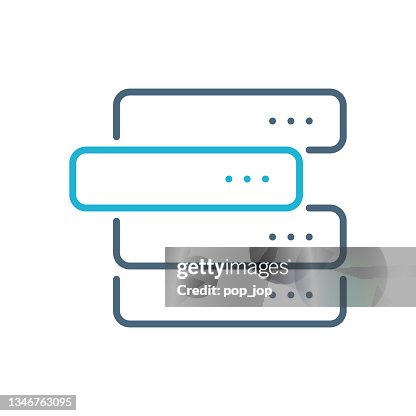 Data Storage. Server. Data Analytics - Line Icon. Vector Stock Illustration Data Storage. Server. Data Analytics - Line Icon. Vector Stock Illustration