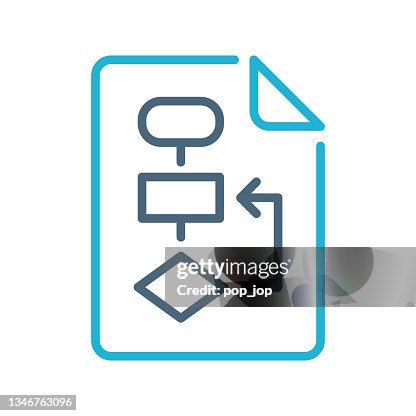 Algorithm. Block Diagram. Data Analytics - Line Icon. Vector Stock Illustration Algorithm. Block Diagram. Data Analytics - Line Icon. Vector Stock Illustration