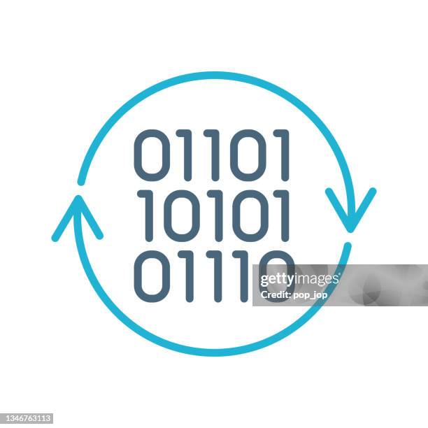stockillustraties, clipart, cartoons en iconen met data circulation. data analytics - line icon. vector stock illustration - bloedcirculatie