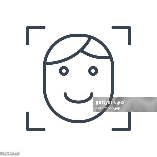 face recognition. machine learning - line icon. vector stock illustration - filtration system stock illustrations