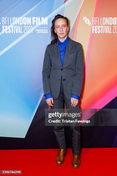 Celine Sciamma attends the "Petite Maman" UK Premiere during the 65th BFI London Film Festival at the BFI Southbank on October 15, 2021 in London,...