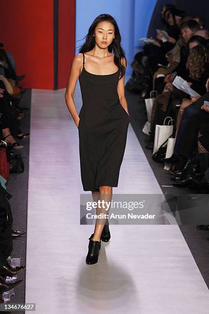 Model wearing Chaiken Fall 2006 during Olympus Fashion Week Fall 2006 - Chaiken - Runway at The Atelier, Bryant Park in New York City, New York,...