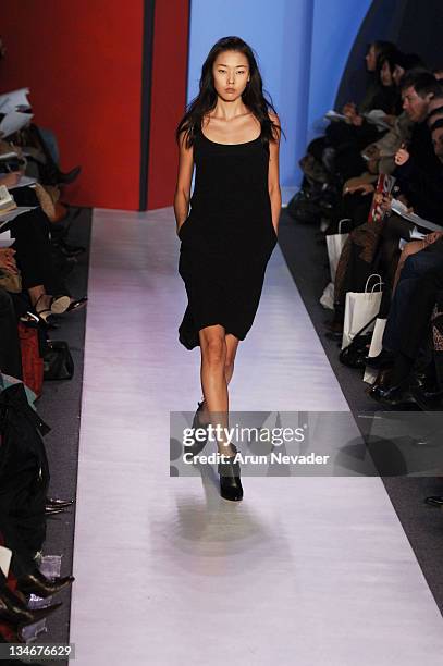 Model wearing Chaiken Fall 2006 during Olympus Fashion Week Fall 2006 - Chaiken - Runway at The Atelier, Bryant Park in New York City, New York,...