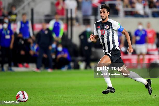 Bryan Ruiz of Costa Rica controls the ball during the second half of a 2022 World Cup Qualifying match against the United States at Lower.com Field...