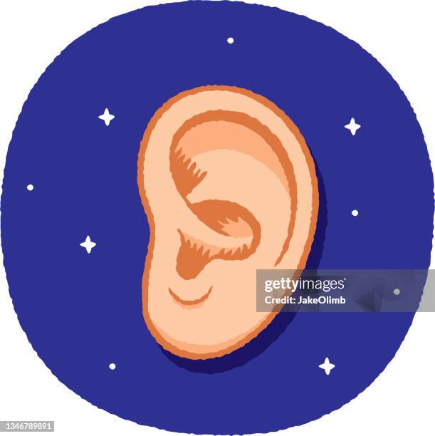 ear doodle 4 - earlobe stock illustrations