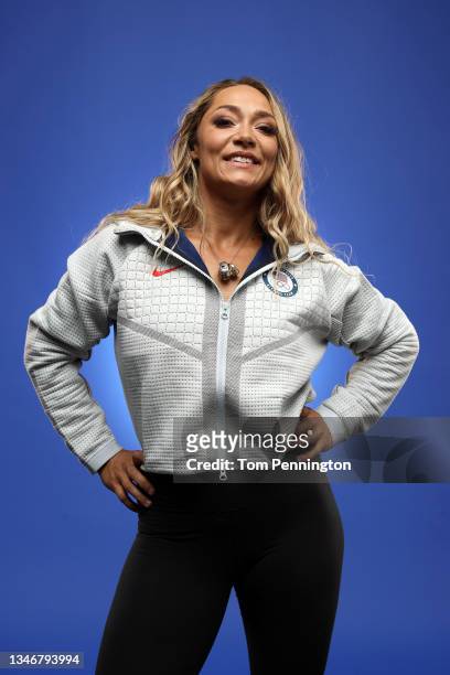 Katie Uhlaender of Team United States poses for a portrait during the Team USA Beijing 2022 Olympic shoot on September 12, 2021 in Irvine, California.
