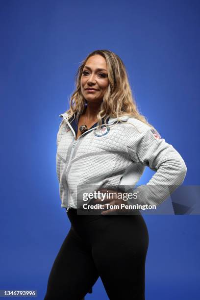 Katie Uhlaender of Team United States poses for a portrait during the Team USA Beijing 2022 Olympic shoot on September 12, 2021 in Irvine, California.