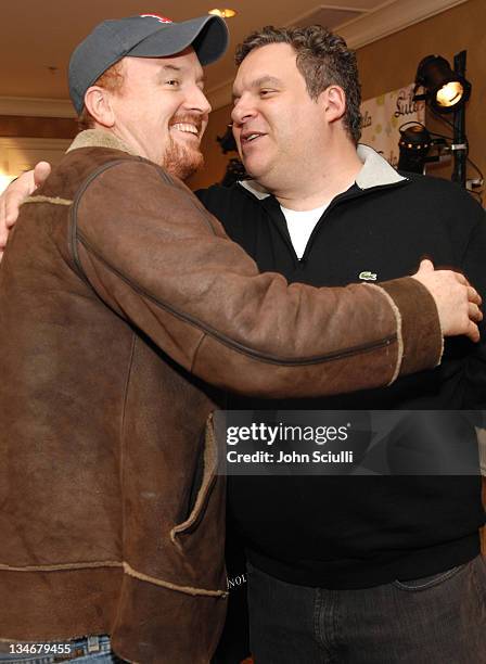 Louis C.K. And Jeff Garlin during HBO Luxury Lounge - Day 1 at Four Seasons Hotel in Beverly Hills, California, United States.