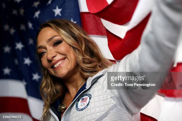 Katie Uhlaender of Team United States poses for a portrait during the Team USA Beijing 2022 Olympic shoot on September 12, 2021 in Irvine, California.