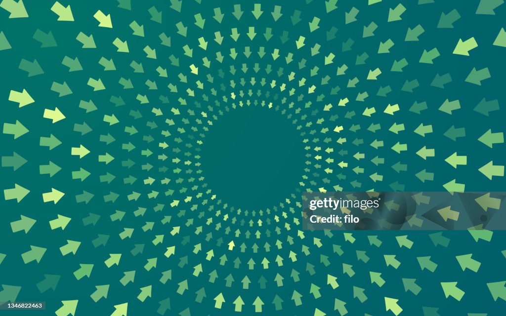Circling Arrow Zoom In Abstract Background