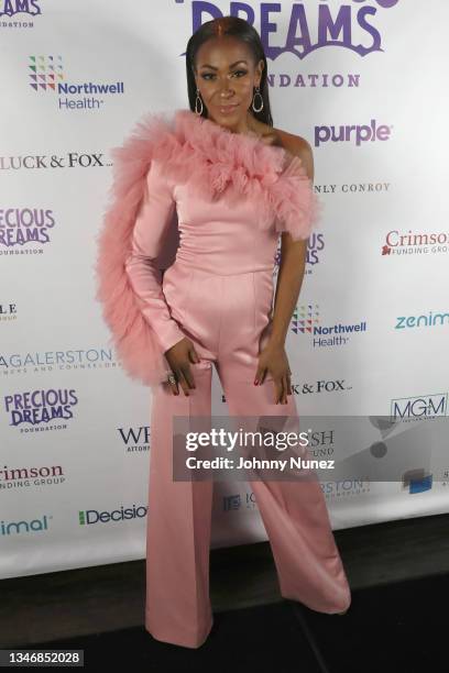 Amina Buddafly attends Precious Dreams Foundation's 10 Year Anniversary Award Gala at Marquee on October 14, 2021 in New York City.