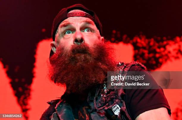 Tim Armstrong of Rancid performs during the Boston To Berkeley II tour at The Theater at Virgin Hotels Las Vegas on October 15, 2021 in Las Vegas,...
