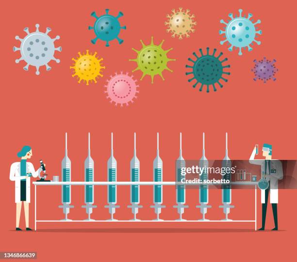 coronavirus - vaccine - injecting - hospital acquired infection stock illustrations